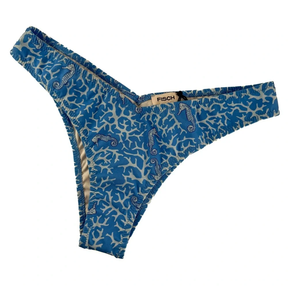 NWT Fisch Blue Reef Seahorse & Coral Toiny Bikini Bottoms - Picture 1 of 5